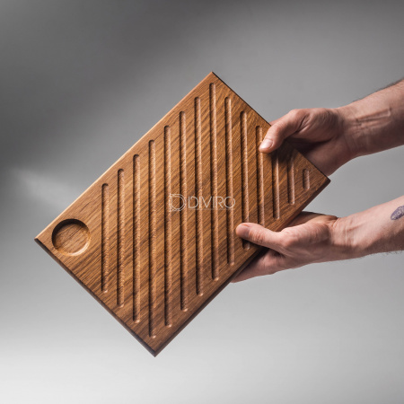 Доска для стейка с желобками для сока, дуб 30×20 см от мастерской DIVIRO